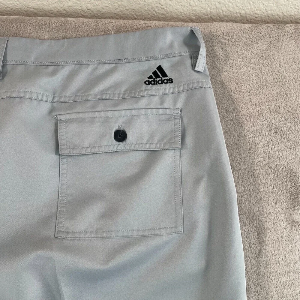 Adidas Climalite Golf Pants Men 38x32 Gray Active Perfomance Chino‎ Back Logo